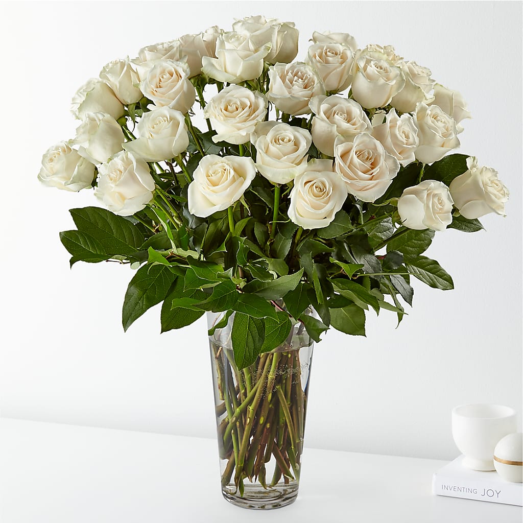 Long Stem White Rose Bouquet – All Occasion Florist, Sevierville TN