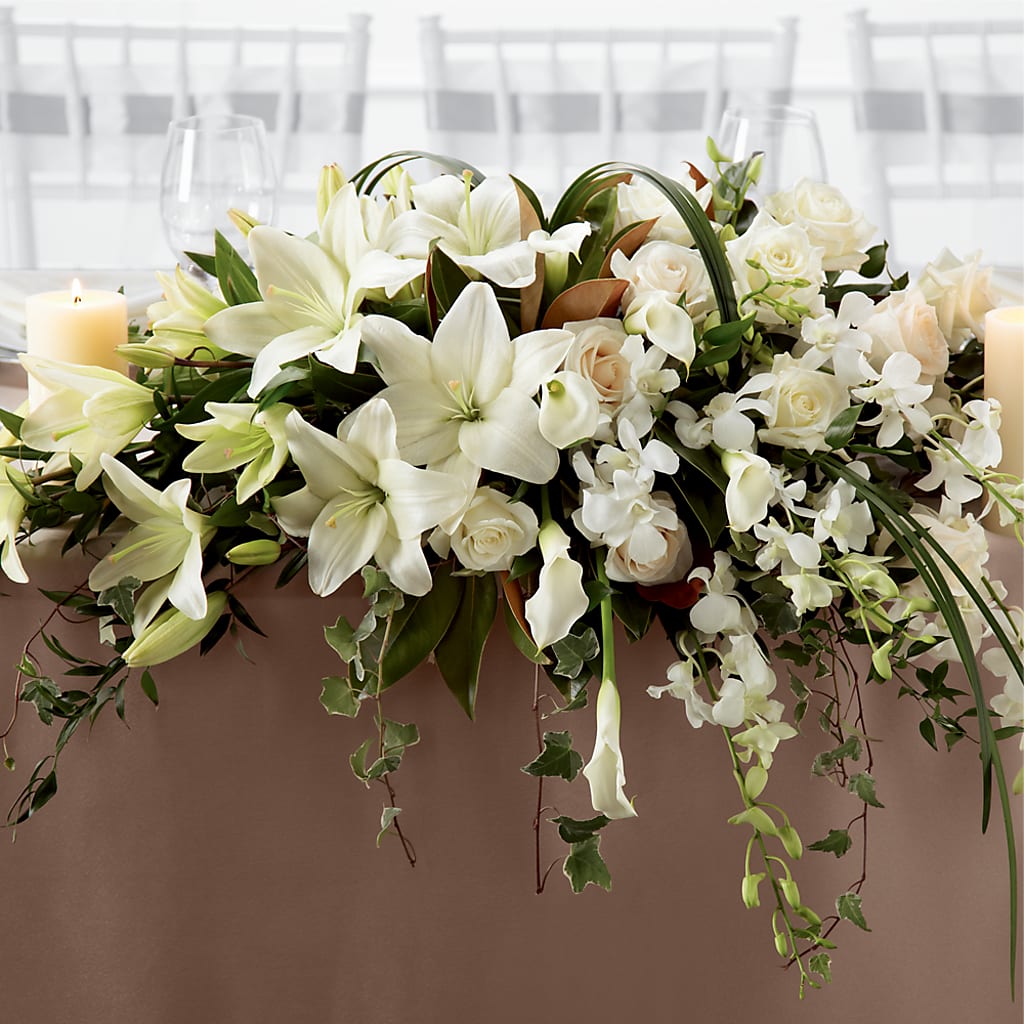 White Linen Arrangement – All Occasion Florist, Sevierville TN